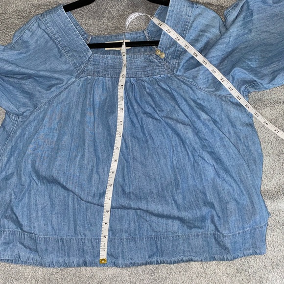 Madewell Denim Top Blouse in Small Blue - Picture 6 of 8